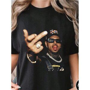 C.Hris Brown Vintage Middle Finger Vintage Shirt, Cool Hip Hop Streetwear